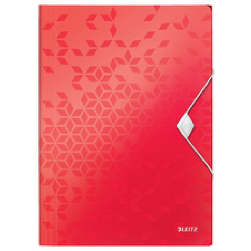 LEITZ Chemise à élastique WOW, A4, PP, noir métallisé