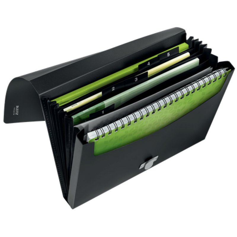 LEITZ Trieur ménager Recycle, A4, PP, 6 compartiments, noir