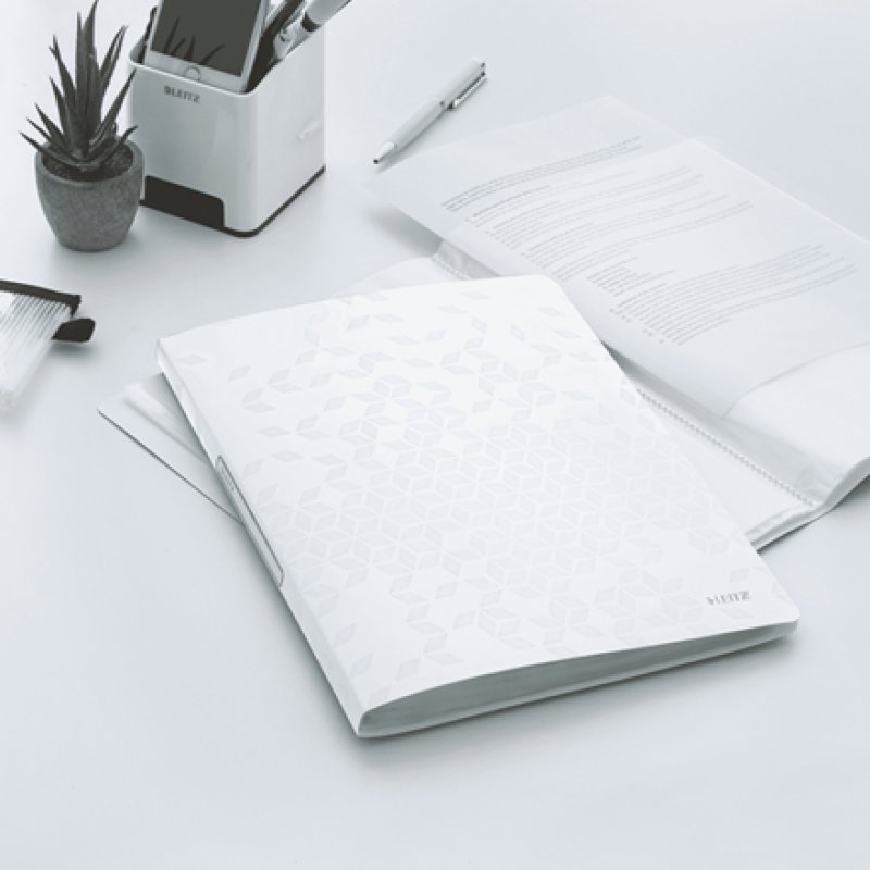 LEITZ Protège-documents WOW, A4, PP, 20 pochettes, blanc