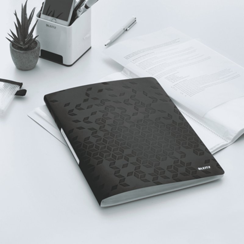 LEITZ Protège-documents WOW, A4, PP, 20 pochettes, noir