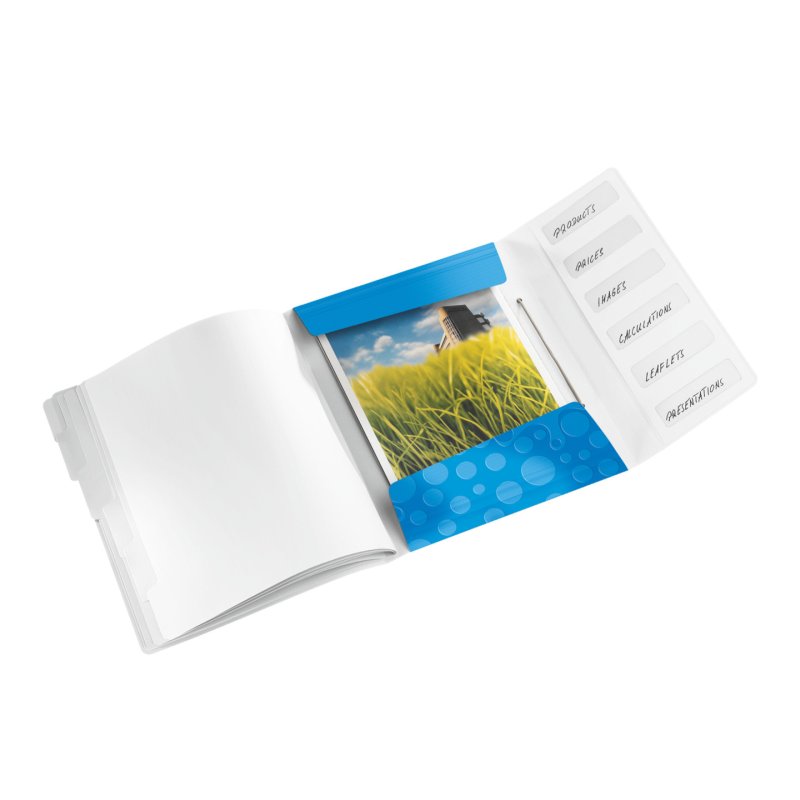 LEITZ Chemise de rangement WOW, A4, PP, bleu métallisé