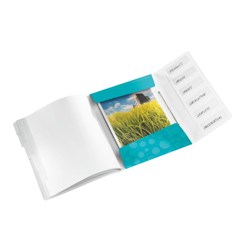 LEITZ Chemise de rangement WOW, A4, PP, bleu glacier