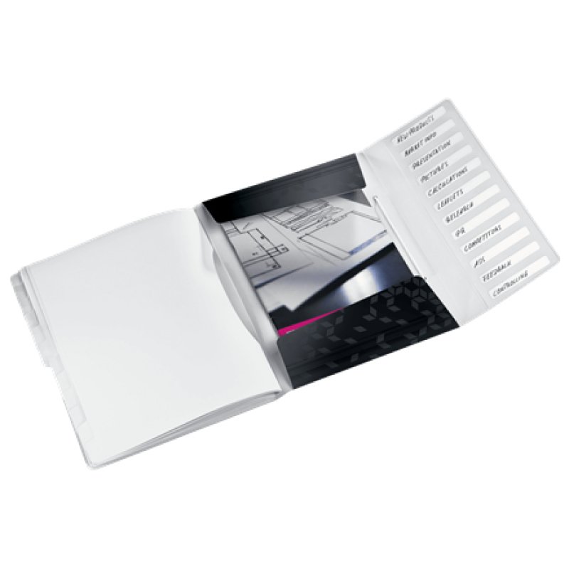 LEITZ Chemise de rangement WOW, A4, PP, noir métallisé