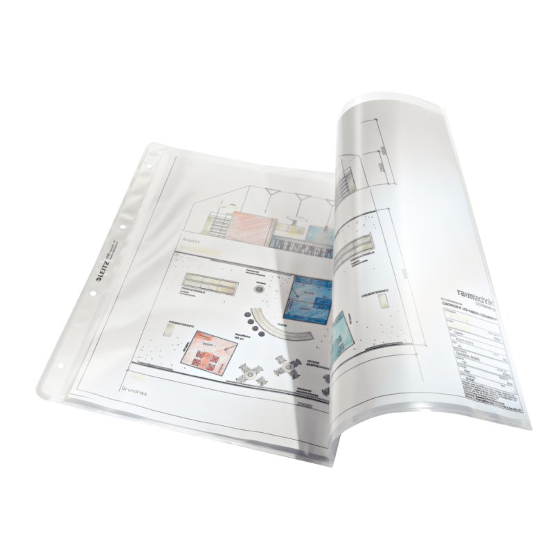 LEITZ Pochette perforée, A3 paysage, PP, grainé, 0,12 mm