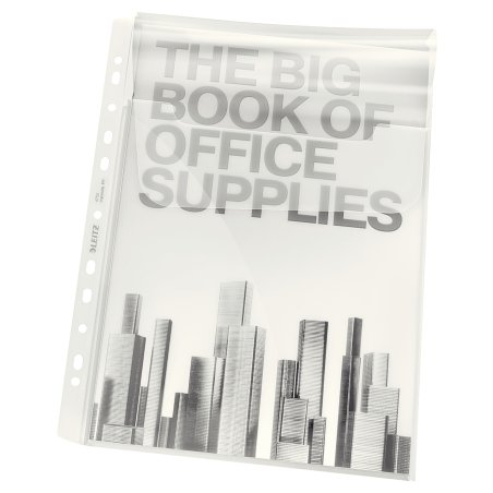 LEITZ Pochette perforée Maxi avec rabat, A4, PP, transparent