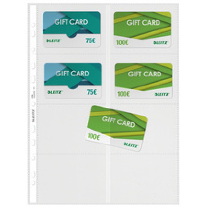 LEITZ Pochette perforée pour 16 cartes de visite, format A4