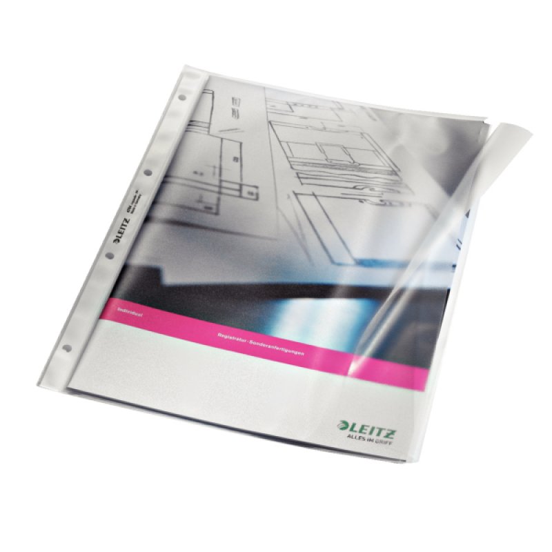 LEITZ Pochette perforée avec rabat, A4, PP, 0,12 mm