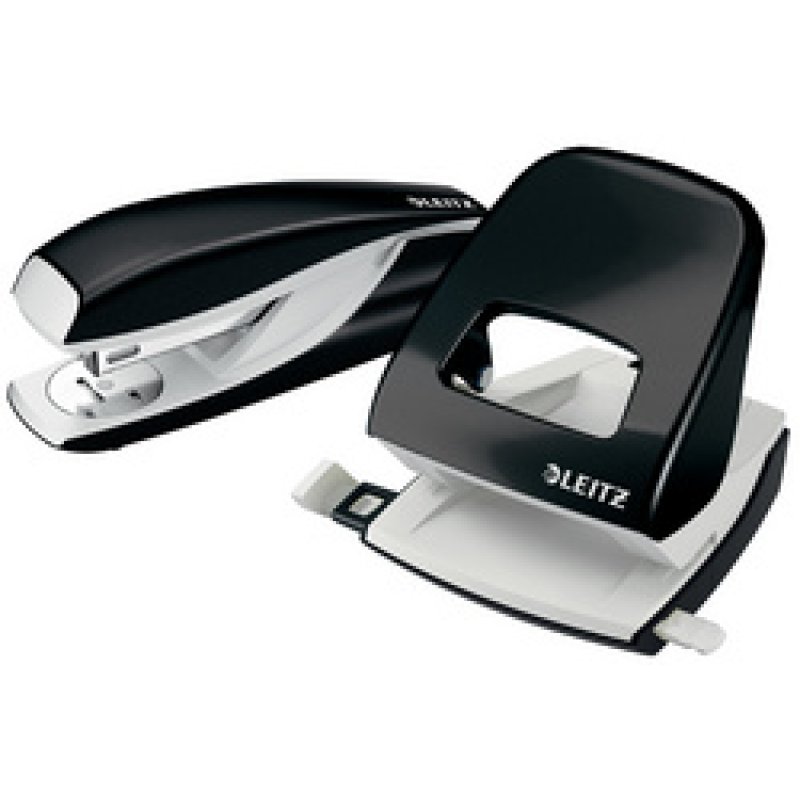 LEITZ Agrafeuse & perforateur Nexxt WOW, noir métallisé