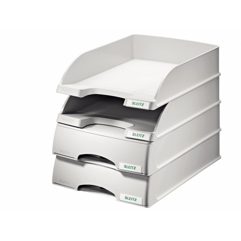 LEITZ Corbeille à courrier-tiroir Plus, format A4, gris