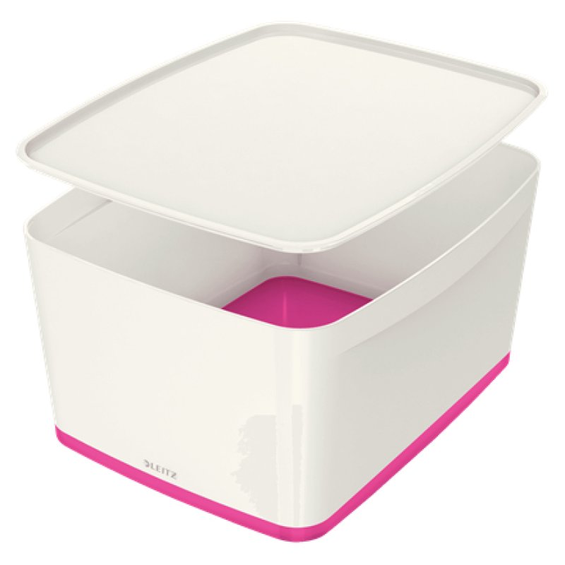 LEITZ Boîte de rangement My Box, 18 litres, blanc / rose