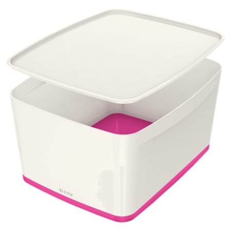 LEITZ Boîte de rangement My Box, 18 litres, blanc / rose