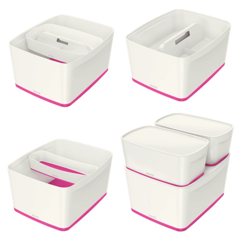 Esselte 5216-10-23 Storage box Rectangular Acrylonitrile butadiene styrene (ABS) Pink, White