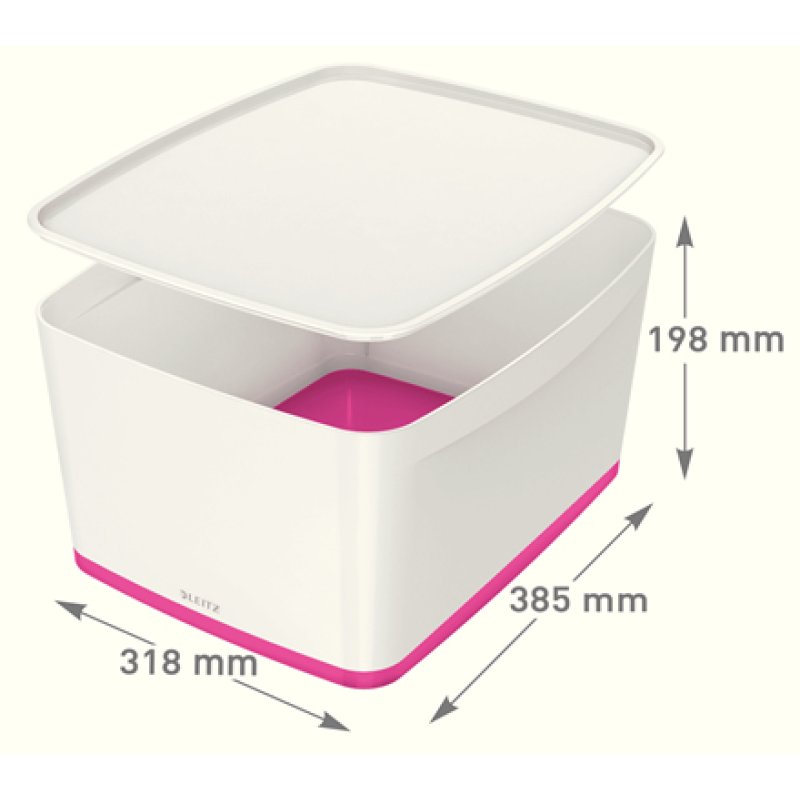 Esselte 5216-10-23 Storage box Rectangular Acrylonitrile butadiene styrene (ABS) Pink, White