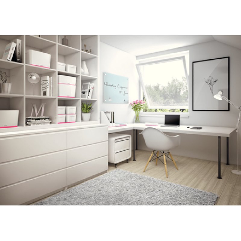 Esselte 5216-10-23 Boîte de rangement Rectangulaire Acrylonitrile-Butadiène-Styrène (ABS) Rose, Blanc