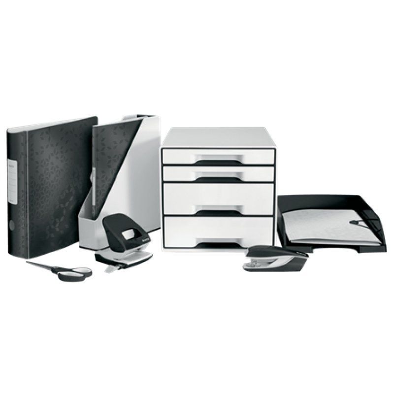 Leitz 52521001 bac de rangement de bureau Polystyrène Noir, Blanc