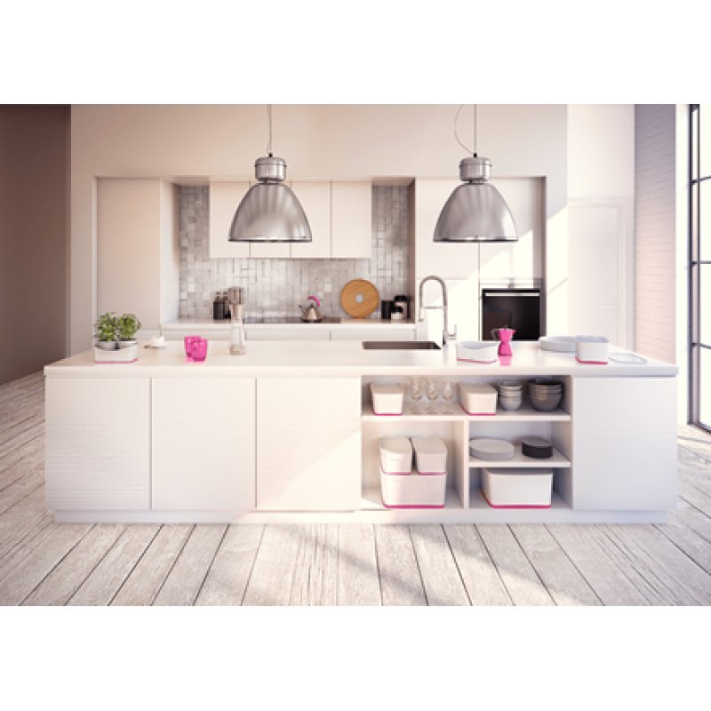 Esselte 5257-10-23 Compartiment de rangement Rectangulaire Acrylonitrile-Butadiène-Styrène (ABS) Rose, Blanc