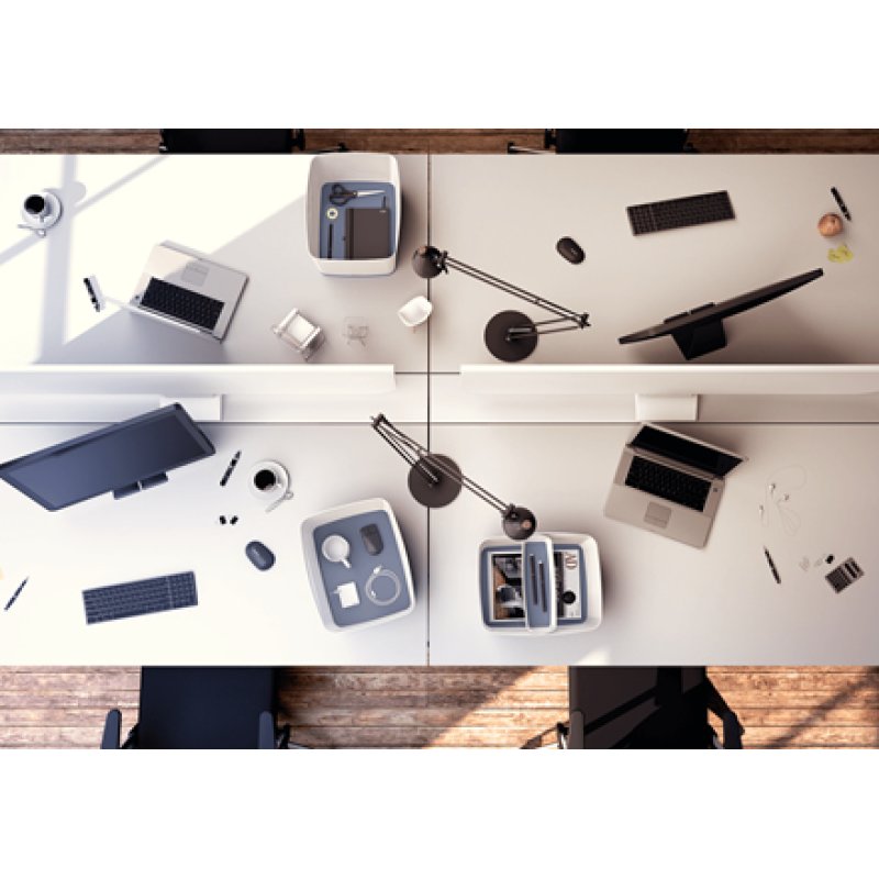 Esselte 5258-10-01 Storage tray Rectangular Acrylonitrile butadiene styrene (ABS) Grey, White