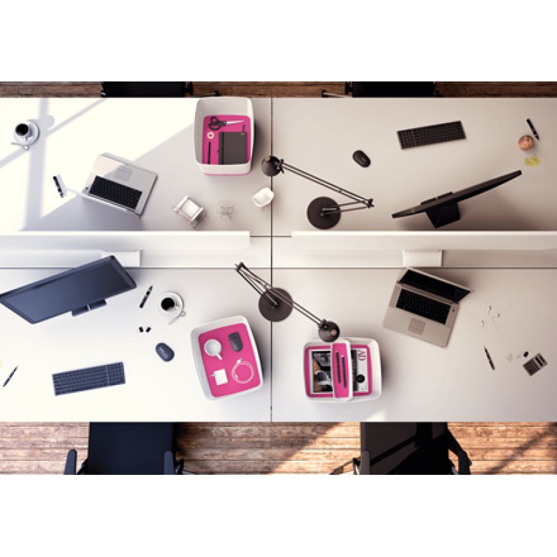 Esselte 5258-10-23 Storage tray Rectangular Acrylonitrile butadiene styrene (ABS) Pink, White