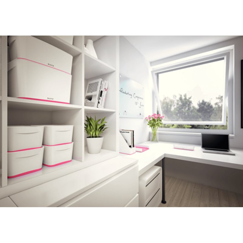 Esselte 5258-10-23 Storage tray Rectangular Acrylonitrile butadiene styrene (ABS) Pink, White