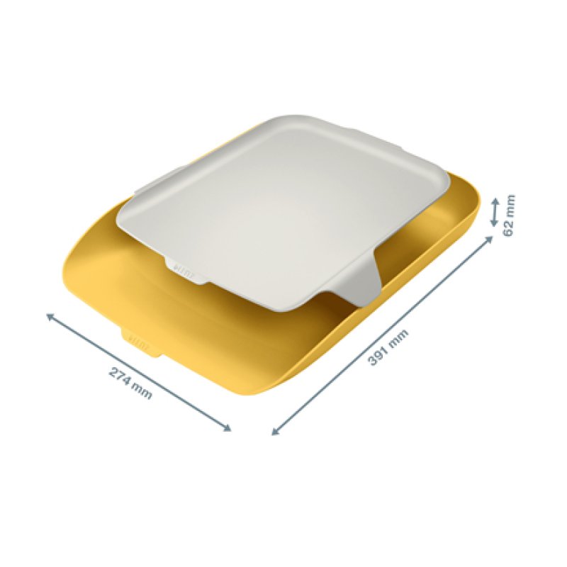 LEITZ Corbeille à courrier Cosy avec organisateur, A4, jaune