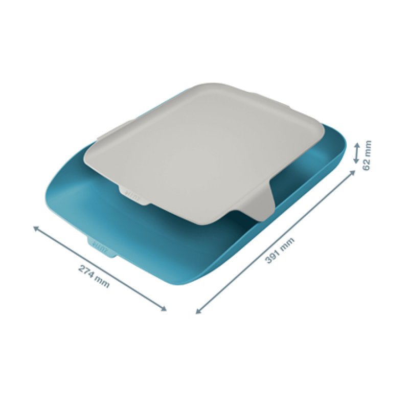 LEITZ Corbeille à courrier Cosy avec organisateur, A4, bleu