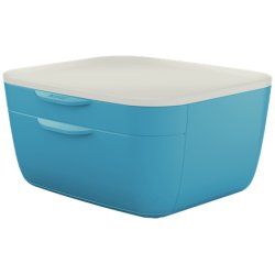 Leitz 53570061 bac de rangement de bureau Polystyrène Bleu, Blanc