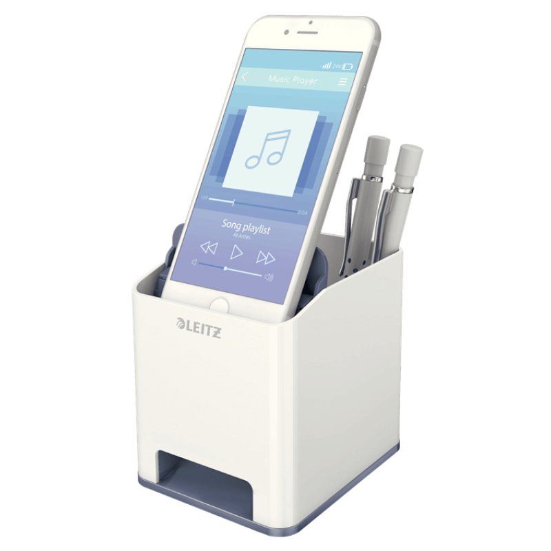 LEITZ Pot à crayons Sound WOW Duo Colour, blanc