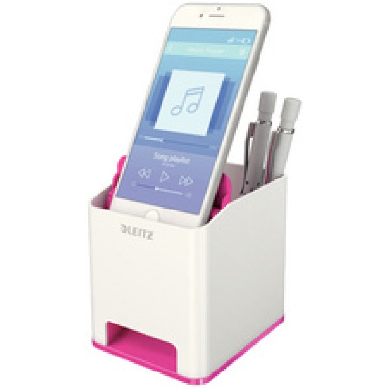 LEITZ Pot à crayons Sound WOW Duo Colour, jaune