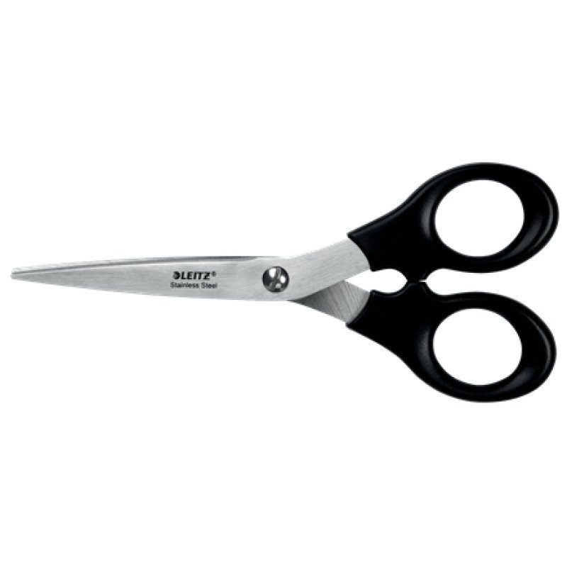 Leitz 54230095 stationery/craft scissors Office scissors Straight cut Black, Stainless steel