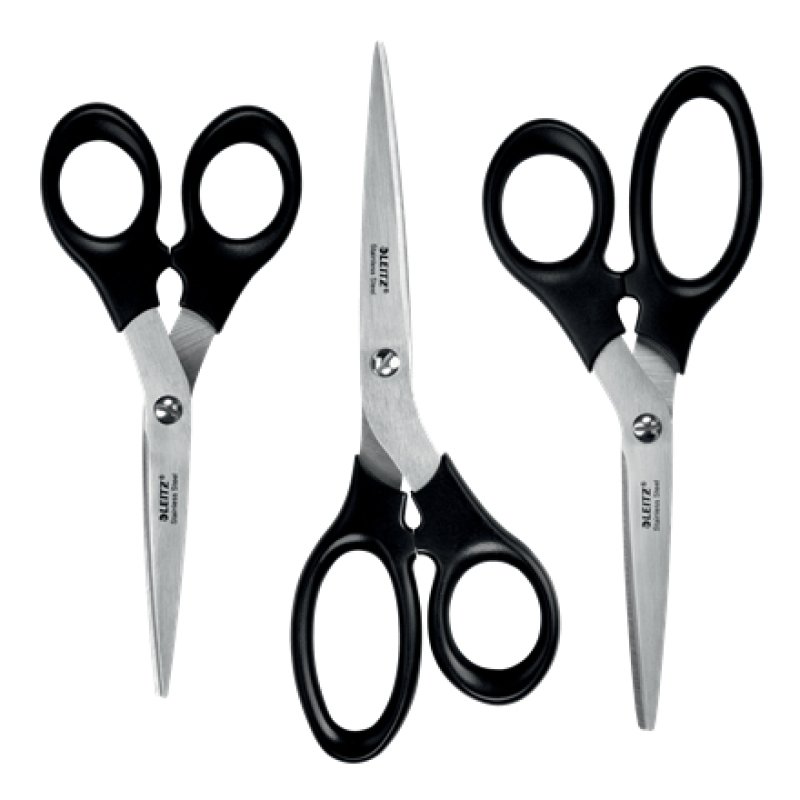 Leitz 54260095 stationery/craft scissors Office scissors Straight cut Black, Stainless steel