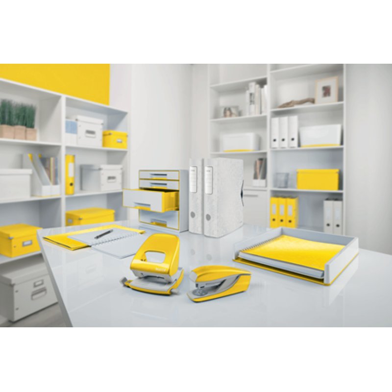 LEITZ Agrafeuse Nexxt WOW 5502, dans un carton, jaune