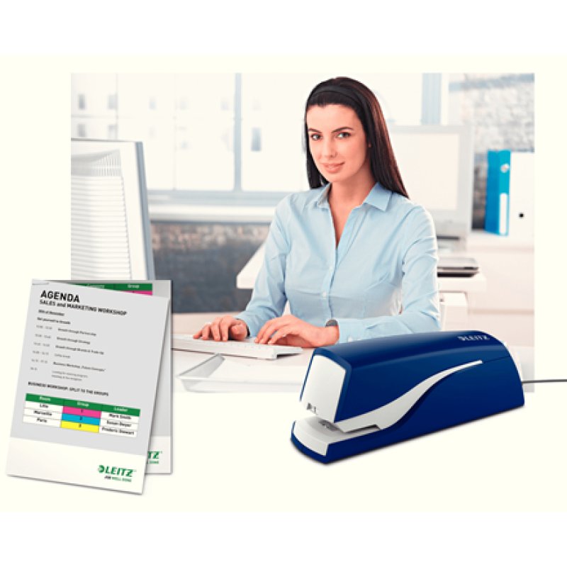 LEITZ Agrafeuse électrique Nexxt, bleu