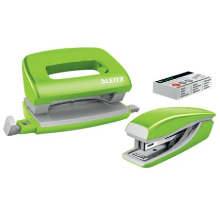 LEITZ Kit mini agrafeuse et perforateur Nexxt WOW, vert