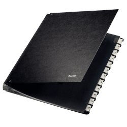 LEITZ Classeur à soufflet, A4, 1-12, 12 compartiments, noir,
