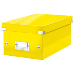 LEITZ Boîte de rangement pour DVD Click & Store, jaune