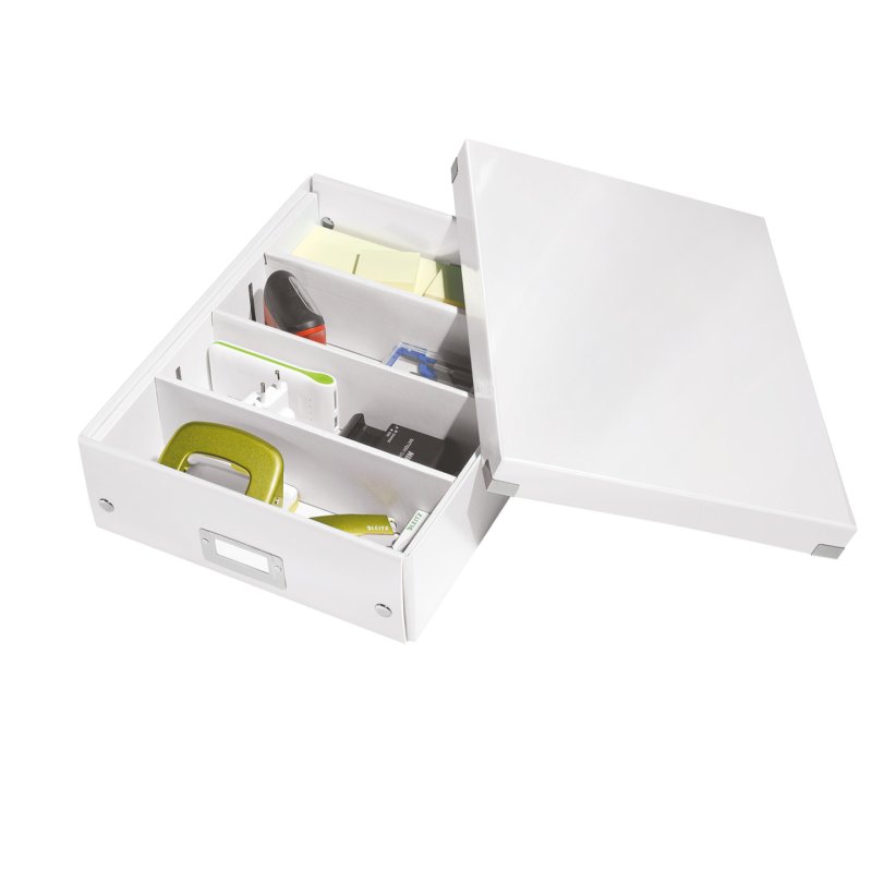 LEITZ Boîte de rangement Click & Store WOW, grand, blanc