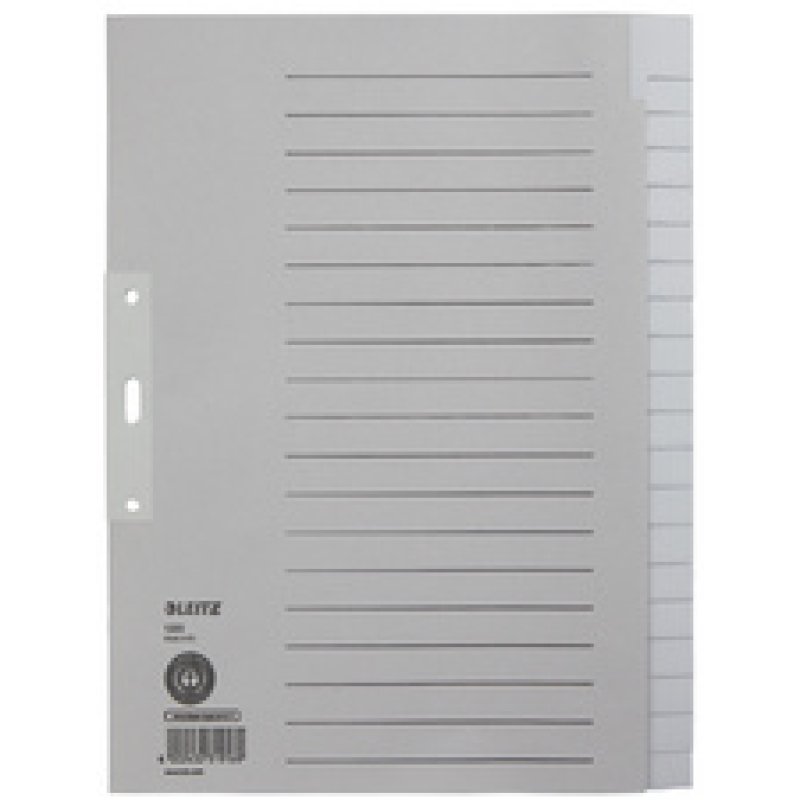 LEITZ Intercalaires en papier naturel, blanc, A4, 20 touches