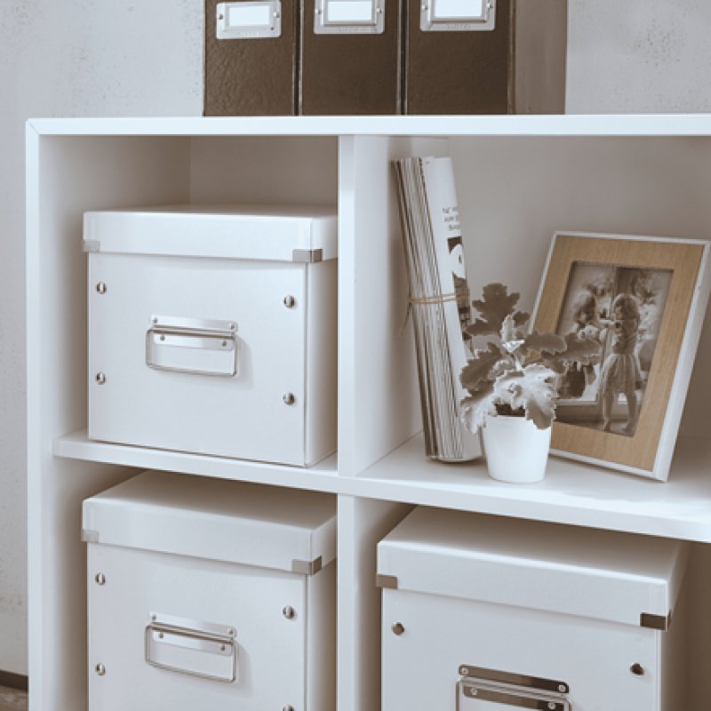 LEITZ Boîte de rangement Click & Store WOW Cube M, blanc