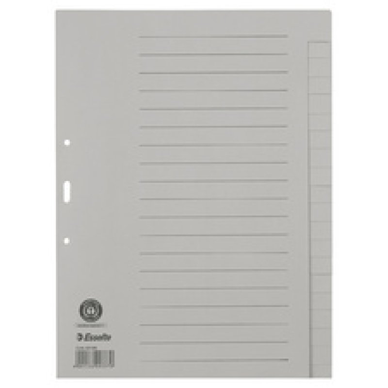 Esselte Intercalaires en papier naturel, uni, A4, 20 touches
