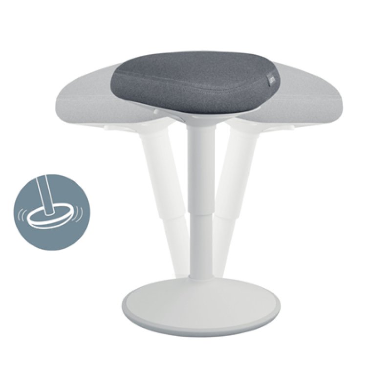 LEITZ Tabouret "assis" Ergo actif, assise confort,gris clair