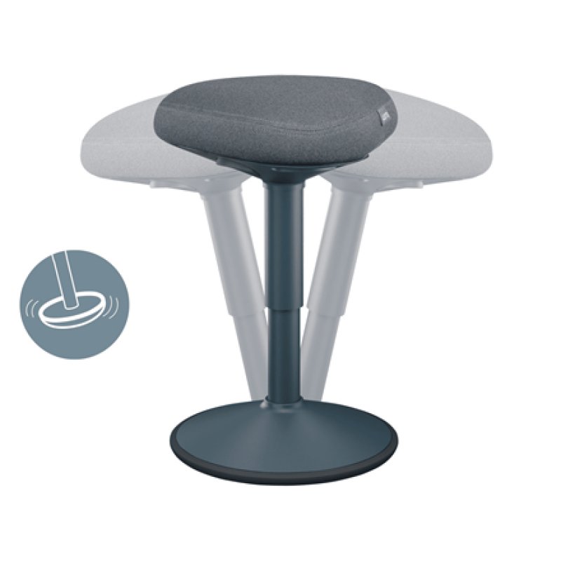 LEITZ Tabouret "assis" Ergo actif, assise confort,gris foncé