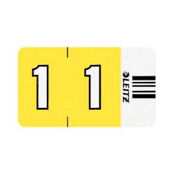 LEITZ Ziffernsignal Orgacolor "1", auf Streifen, gelb