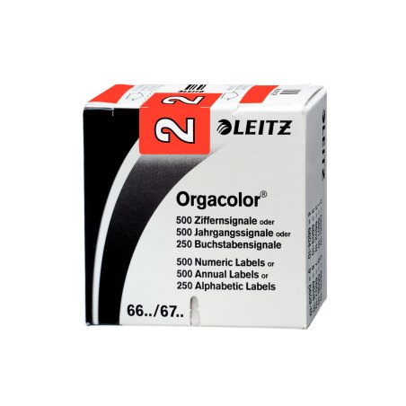 LEITZ Etiquette numérique Orgacolor "2", rouleau, rouge