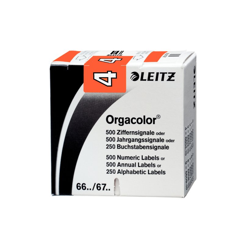 Leitz Orgacolor self-adhesive label Rounded rectangle Orange