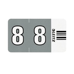 LEITZ Ziffernsignal Orgacolor "8", auf Streifen, dunkelgrau