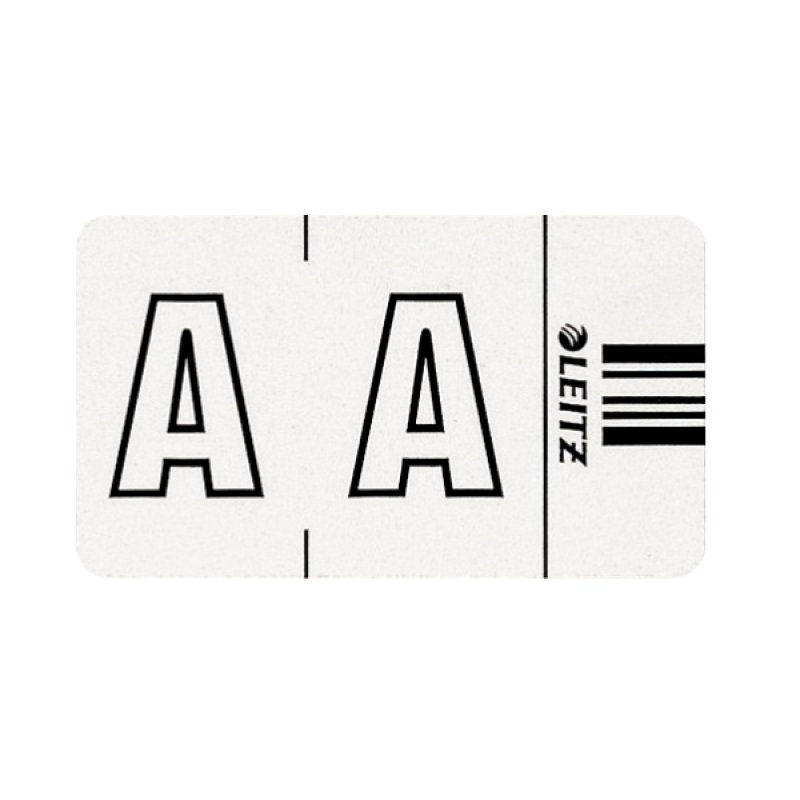LEITZ Onglet alphabétique "A" sur Rouleau, Blanc,autocollant