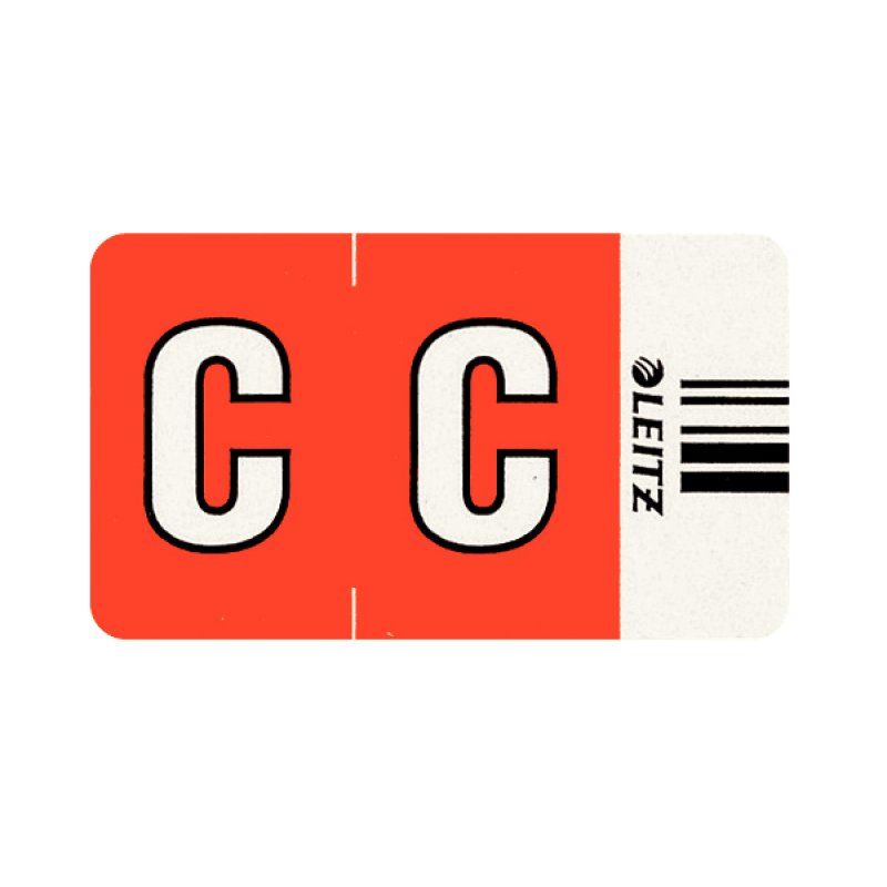 LEITZ Onglet alphabétique "C" sur Rouleau, rouge,autocollant