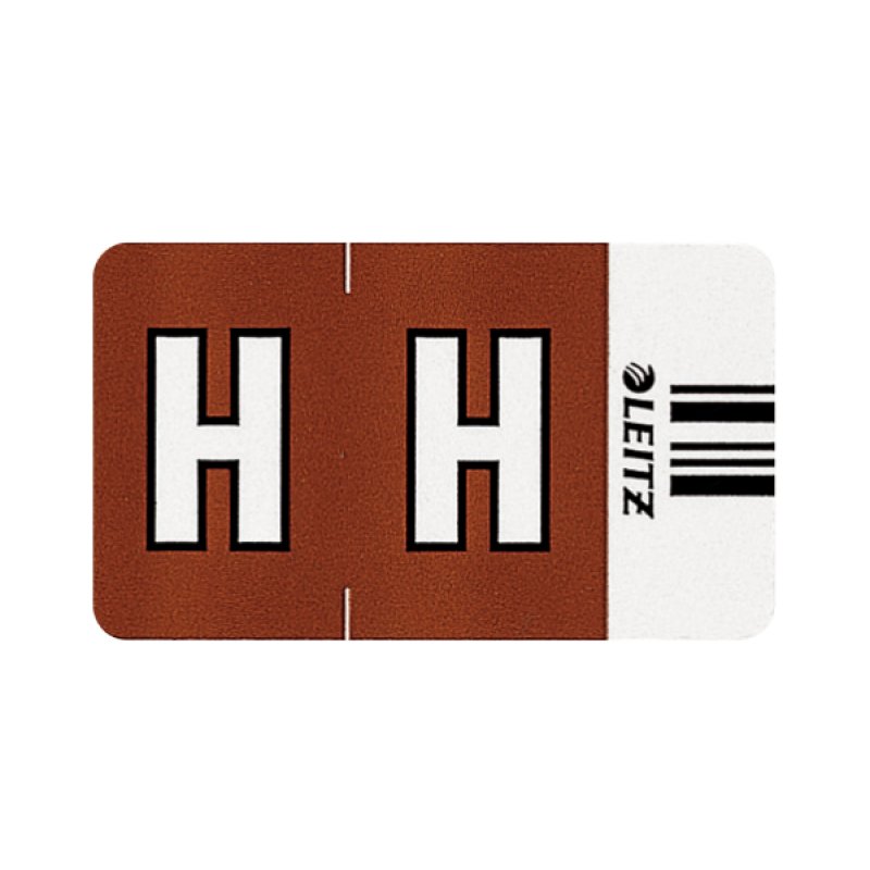 LEITZ onglet alphabétique "H" sur Rouleau,marron,autocollant
