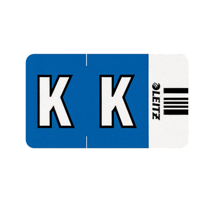 LEITZ onglet alphabétique "K" sur Rouleau, bleu, autocollant