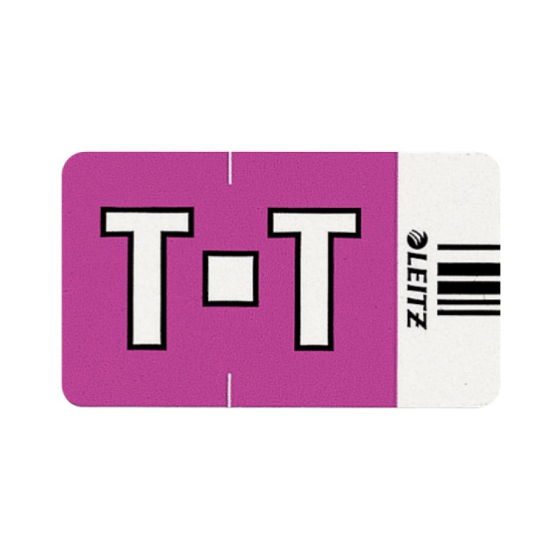LEITZ onglet alphabétique "T" sur rouleau, violet, adhésif